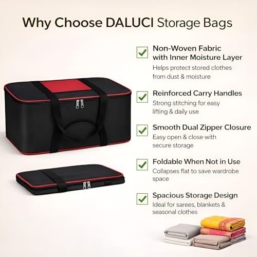 Lot De 2 Sacs De Rangement Sous Vide Pour Vêtements – Organisateurs Sous Lit Résistants À L’humidité Pour Couvertures & Habits