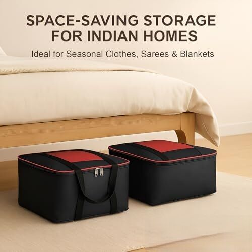 Lot De 2 Sacs De Rangement Sous Vide Pour Vêtements – Organisateurs Sous Lit Résistants À L’humidité Pour Couvertures & Habits thumbnail 3