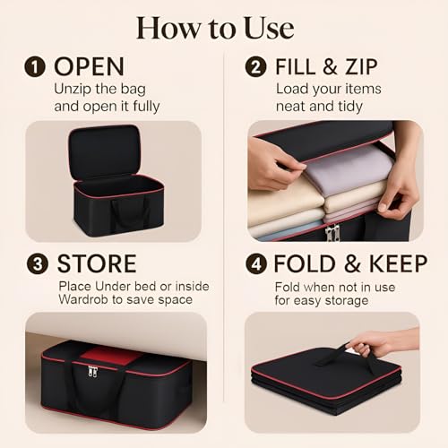 Lot De 2 Sacs De Rangement Sous Vide Pour Vêtements – Organisateurs Sous Lit Résistants À L’humidité Pour Couvertures & Habits thumbnail 8