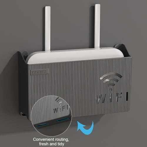 Support Mural Pour Routeur Wifi - Installation Sans Perçage (24.5 X 14 X 6 Cm) thumbnail 8
