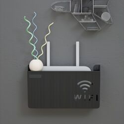 Support Mural Pour Routeur Wifi - Installation Sans Perçage (24.5 X 14 X 6 Cm)