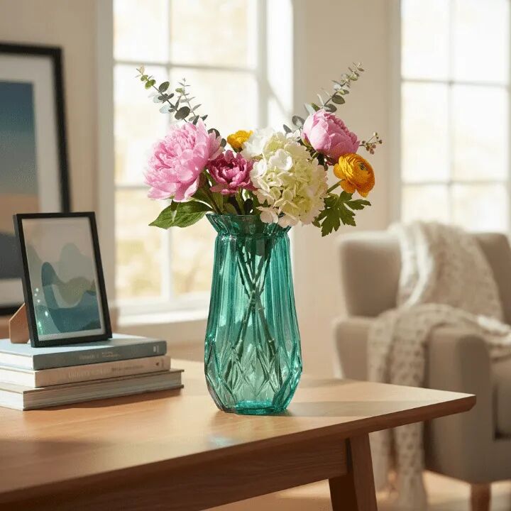 Vase Décoratif En Verre Élégant Pour Décoration Intérieure – Couleur Aléatoire thumbnail 6