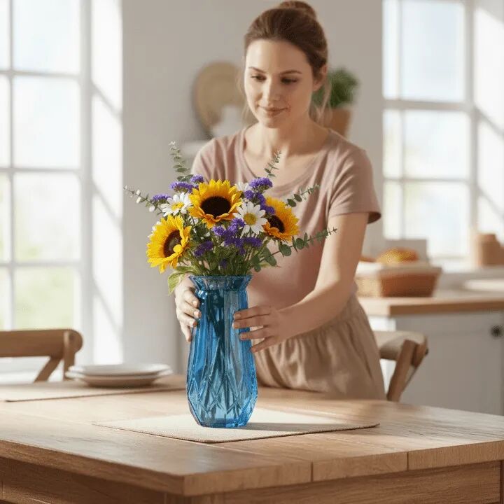 Vase Décoratif En Verre Élégant Pour Décoration Intérieure – Couleur Aléatoire thumbnail 8