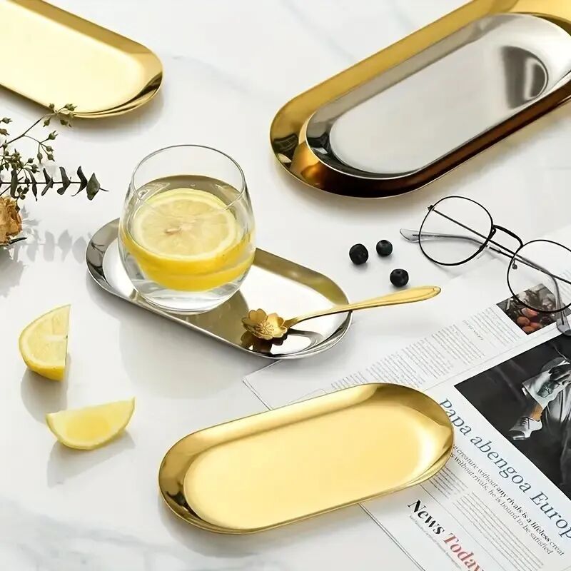 Lot De 3 Plateaux De Rangement Polyvalents Pour Cuisine, Cosmétiques Et Accessoires – Couleur Aléatoire thumbnail 4