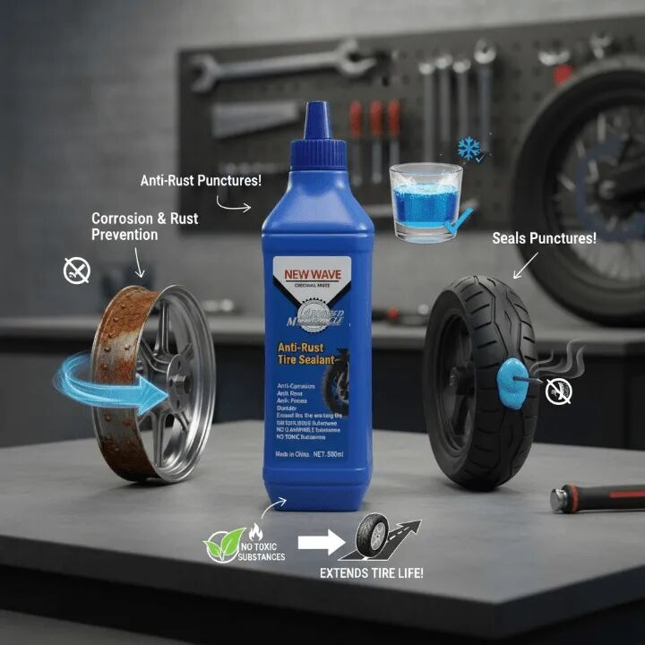 Liquide Anti-crevaison Pour Pneu Moto Tubeless, Solution De Colmatage Et Protection Durable