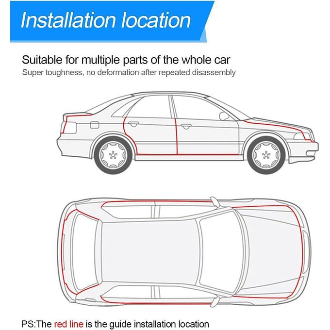 Protecteur De Porte De Voiture 5m,protection Latérale Universelle,bord De Porte, Bande De Protection Automatique,bandes D'étanchéité En Caoutchouc Pour Voitures thumbnail 4