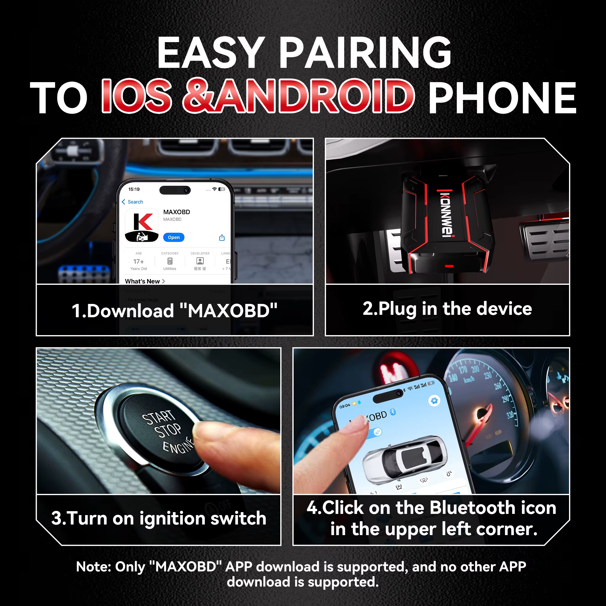 Scanner Obd2 Bluetooth Voiture R2sum2 – Diagnostic Auto & Lecture/effacement Codes Défaut Via Application