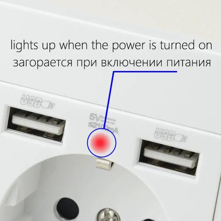 Prise Électrique Murale Avec Ports Usb Intégrés 5v/2,1a (colleur Aléatoire) thumbnail 4