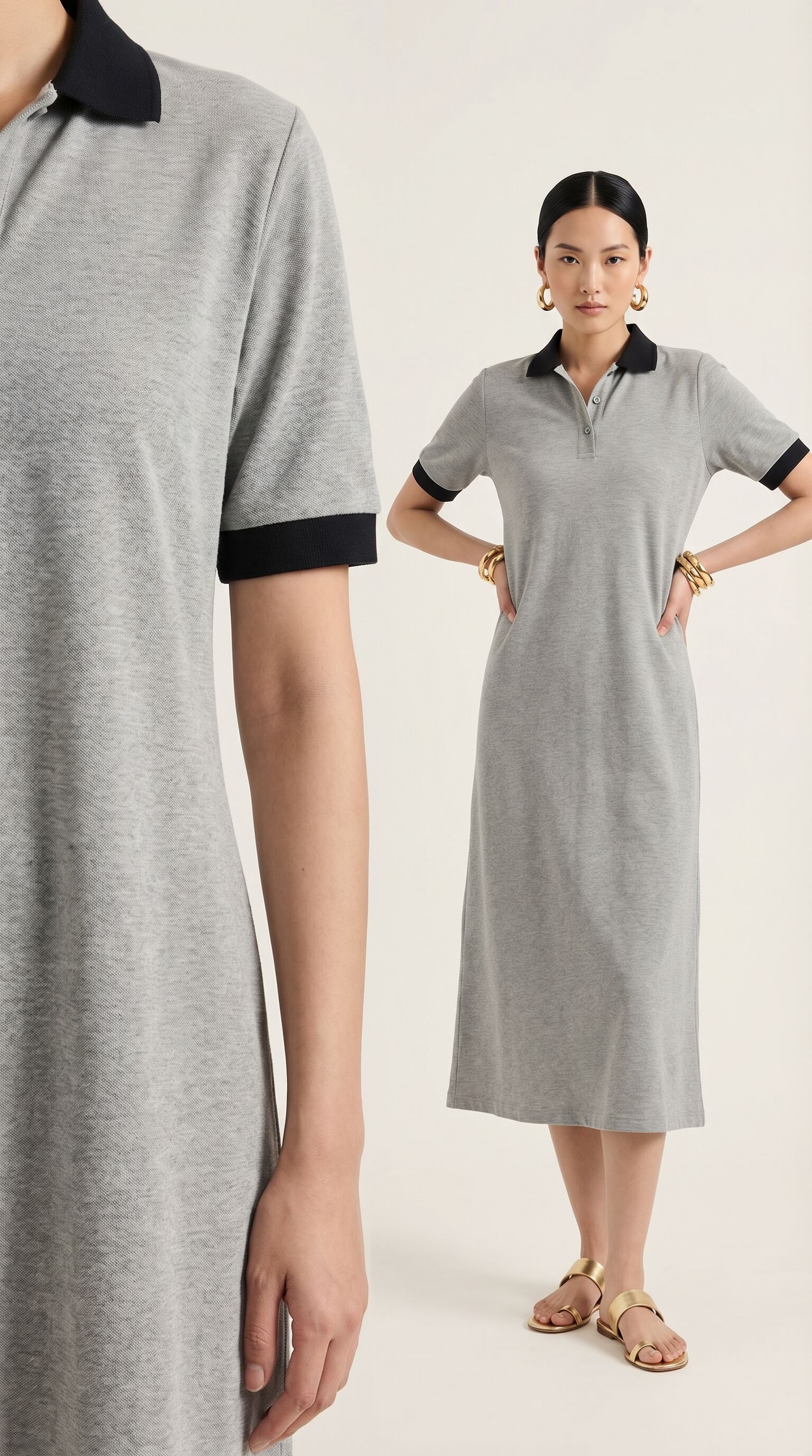 Robe Polo Longue Casual – Coupe Fluide & Confort Premium