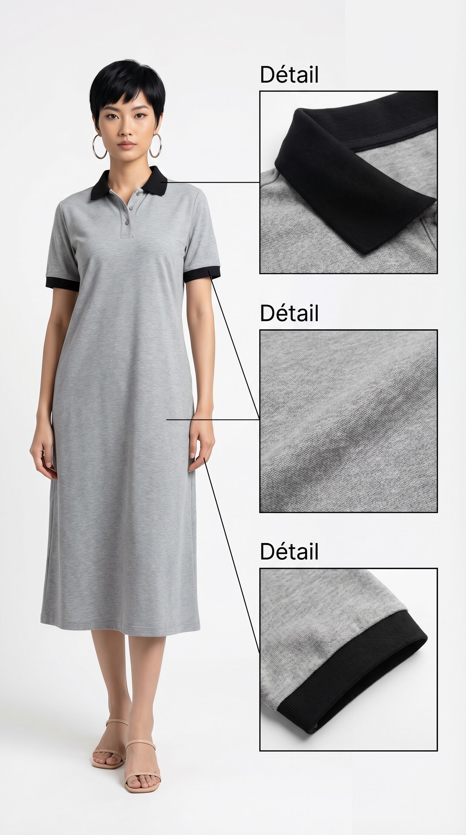 Robe Polo Longue Casual – Coupe Fluide & Confort Premium