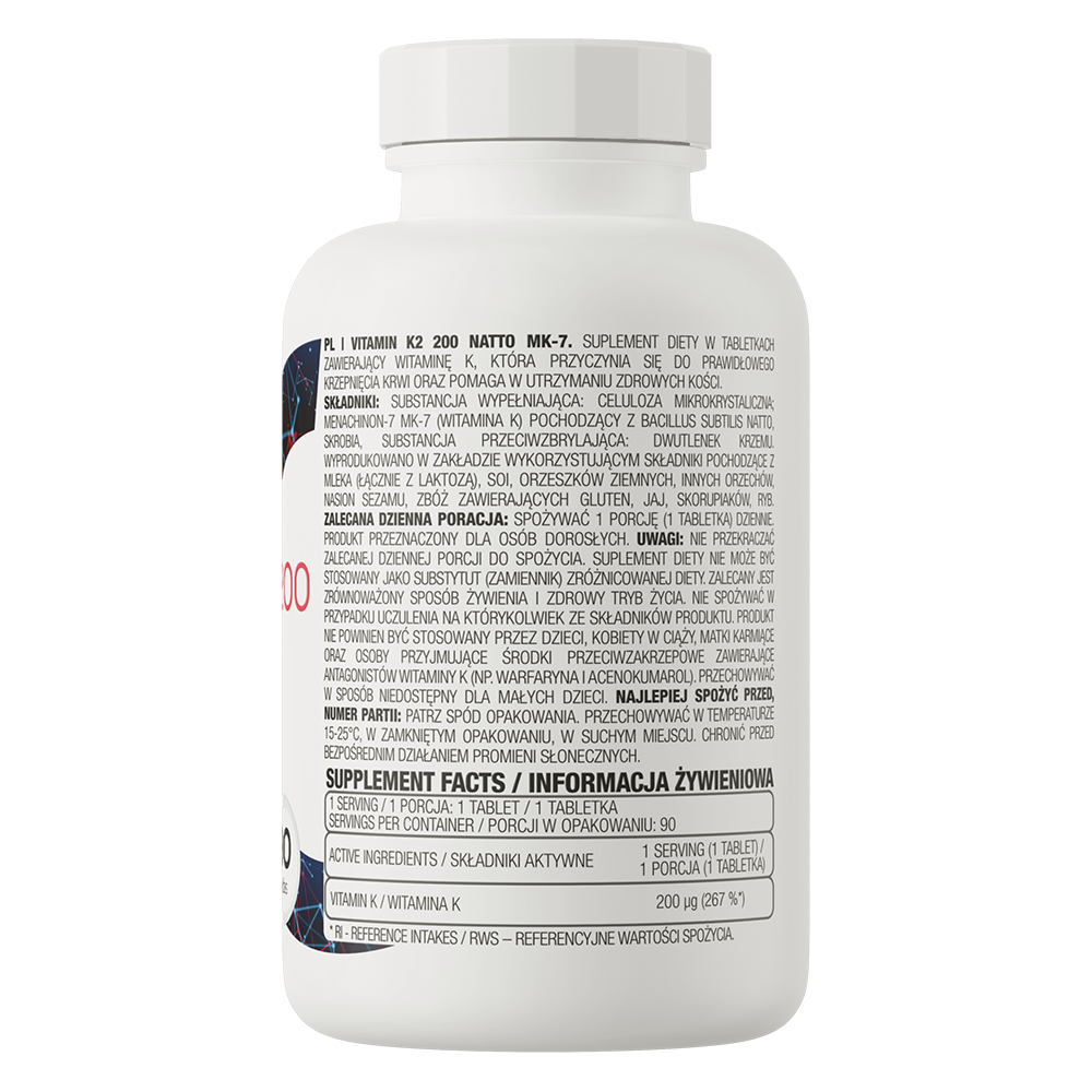Vitamin K2 200 Natto Mk-7 90 Tablets | Santé Osseuse & Cardiaque thumbnail 3