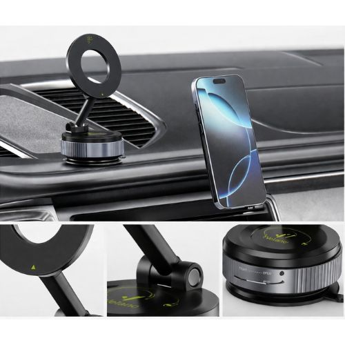 Vr-08 – Support Téléphone Magnétique Voiture Magsafe, Rotation 360°, Ventouse Ultra 96lbs thumbnail 3