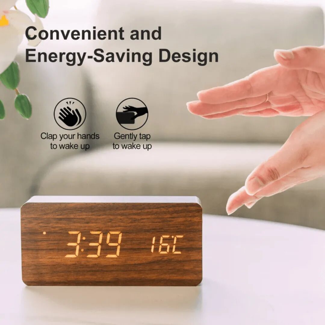 Réveil Numérique Avec Thermomètre Intégré Et Activation Par Commande Vocale (colleur Aléatoire)