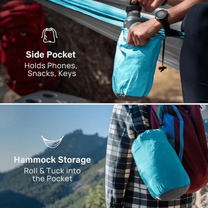 Hamac Portable De Camping Avec Sangles Et Sac De Transport – Idéal Pour Extérieur Et Intérieur thumbnail 5