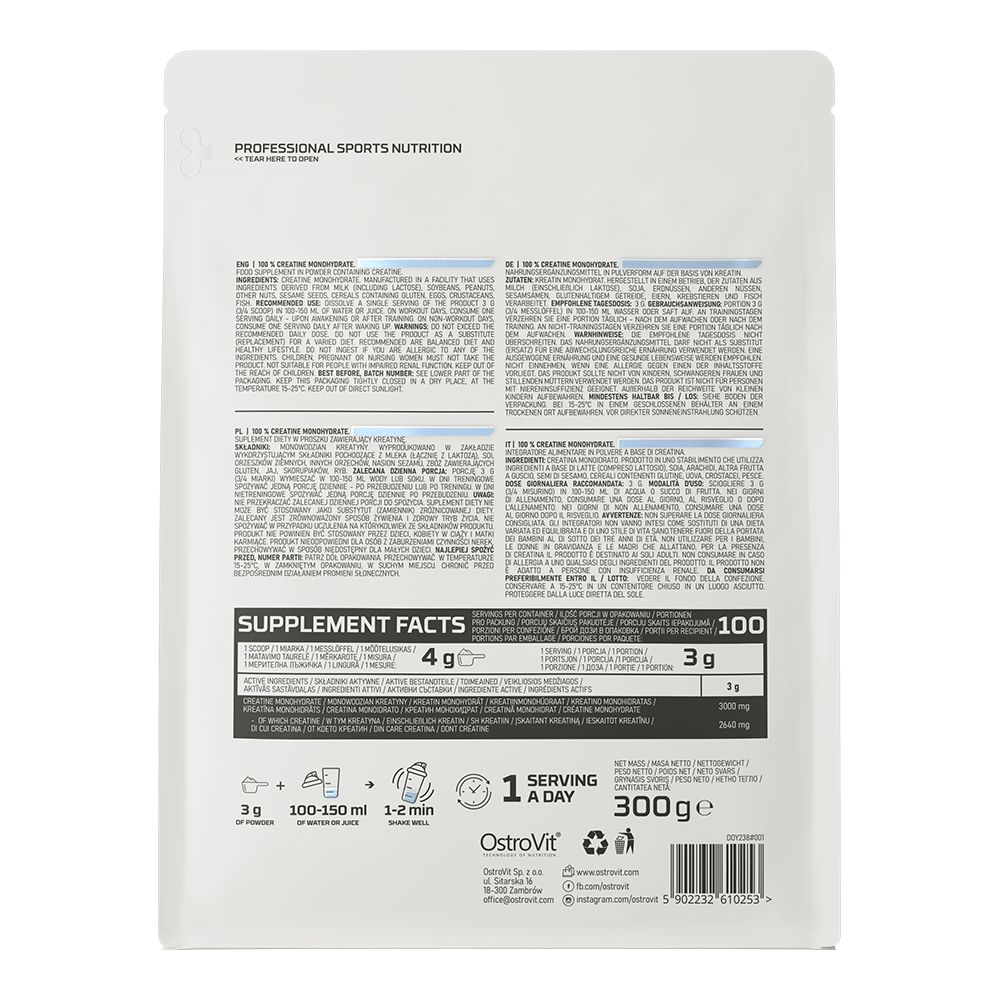 Créatine Pure En Poudre – Améliore Force Et Endurance