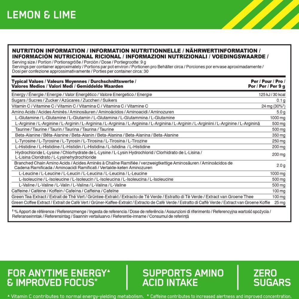 Essential Amino Energy Citron & Lime – Eaa, Bcaa Et Caféine Naturelle thumbnail 4