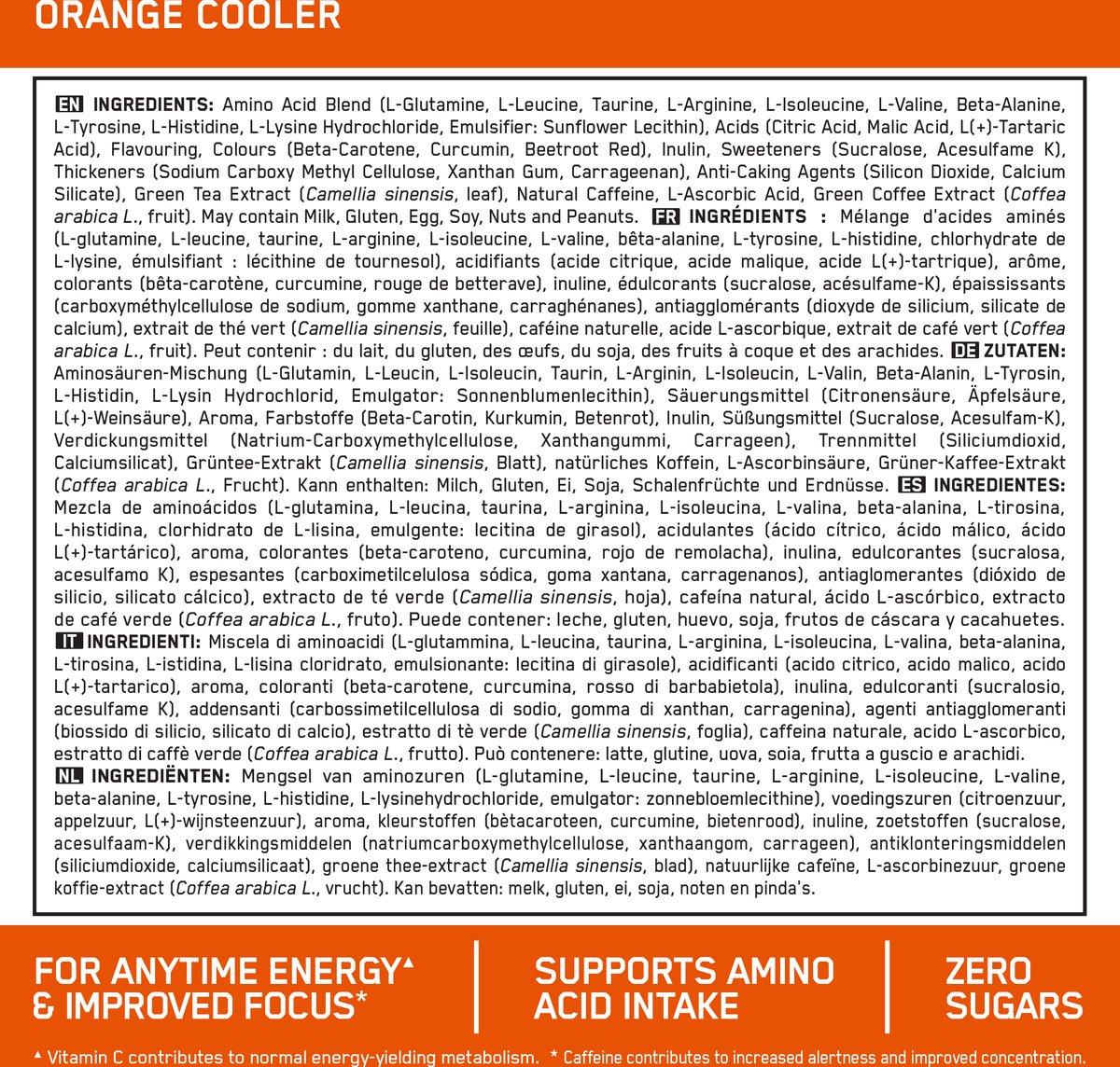 Essential Amino Energy On 270 G Orange Cooler | Acides Aminés Eaa, Bcaa + Caféine Naturelle thumbnail 5