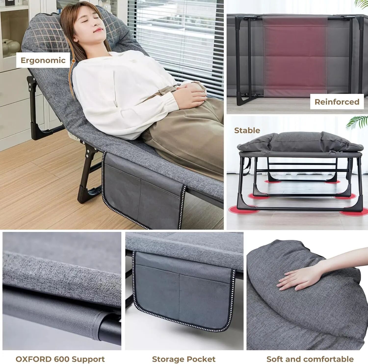 Chaise Pliante D’extérieur Polyvalente – Idéale Pour Plage, Camping, Piscine Et Terrasse thumbnail 5