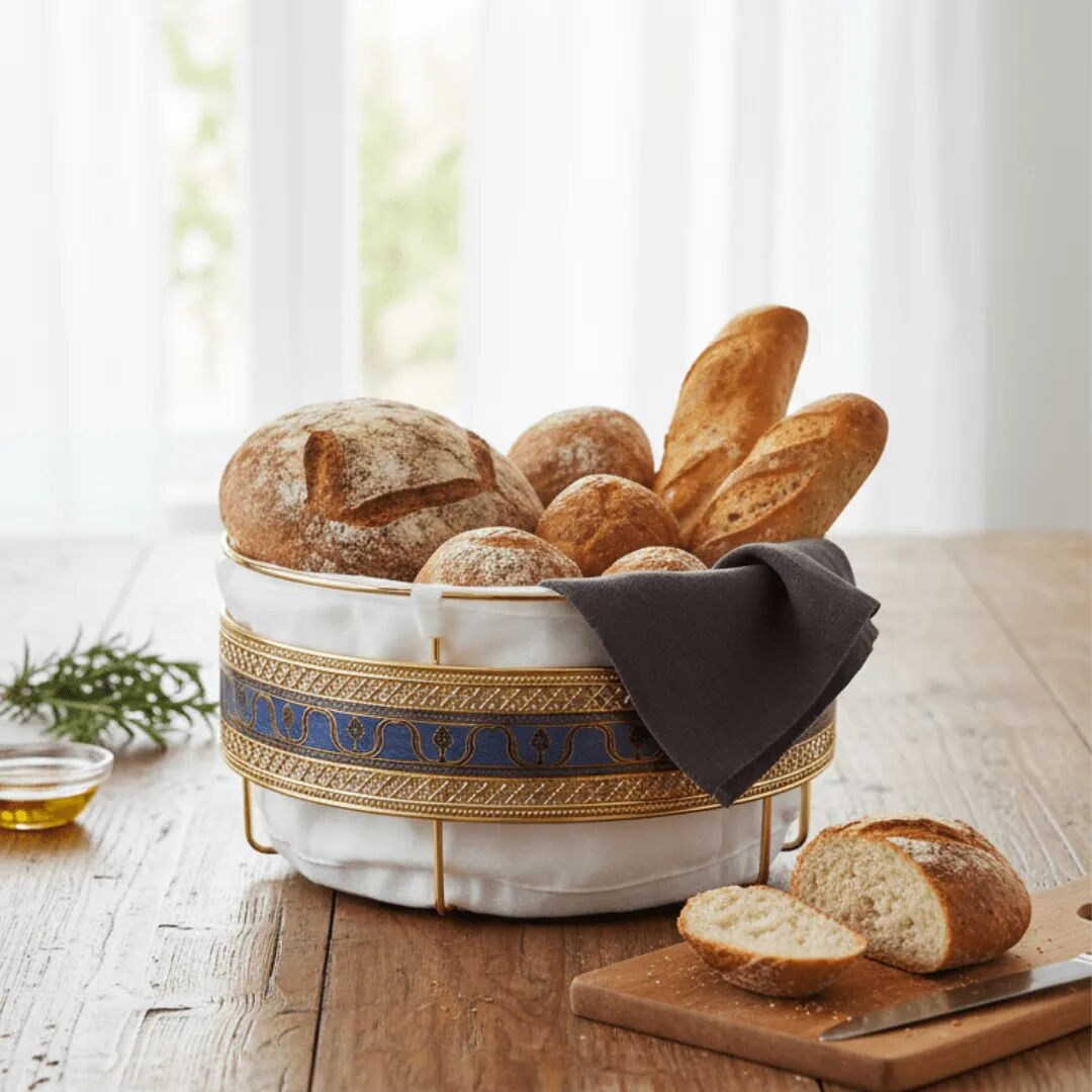 Panier De Rangement Luxueux En Or Et Tissu Blanc – Multi-usages