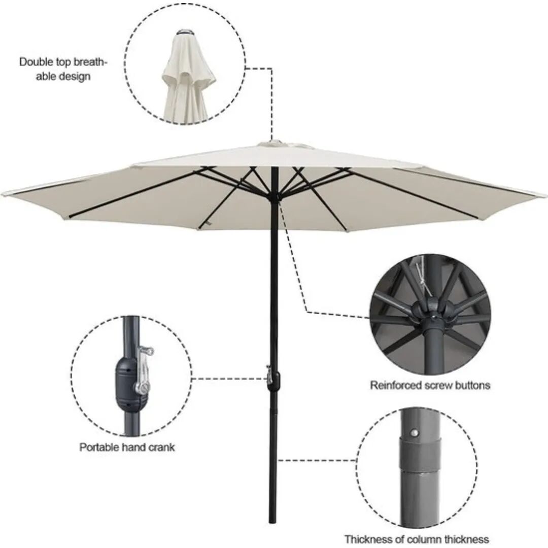 Grand Parasol De Jardin Et Plage Et Café 2.7m