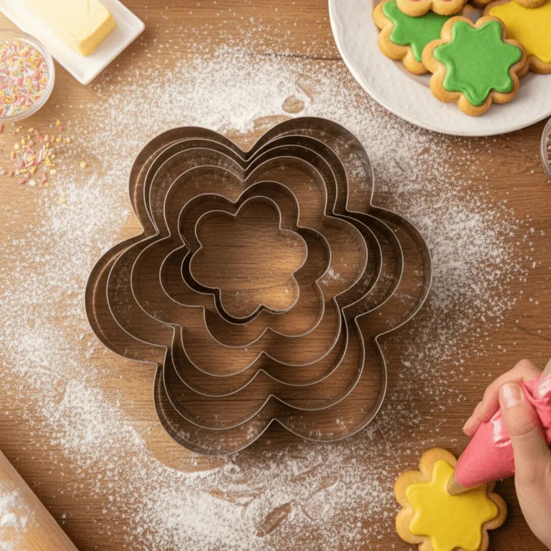 Lot De 7 Emporte-pièces En Forme De Fleur En Acier Inoxydable Pour Biscuits thumbnail 4