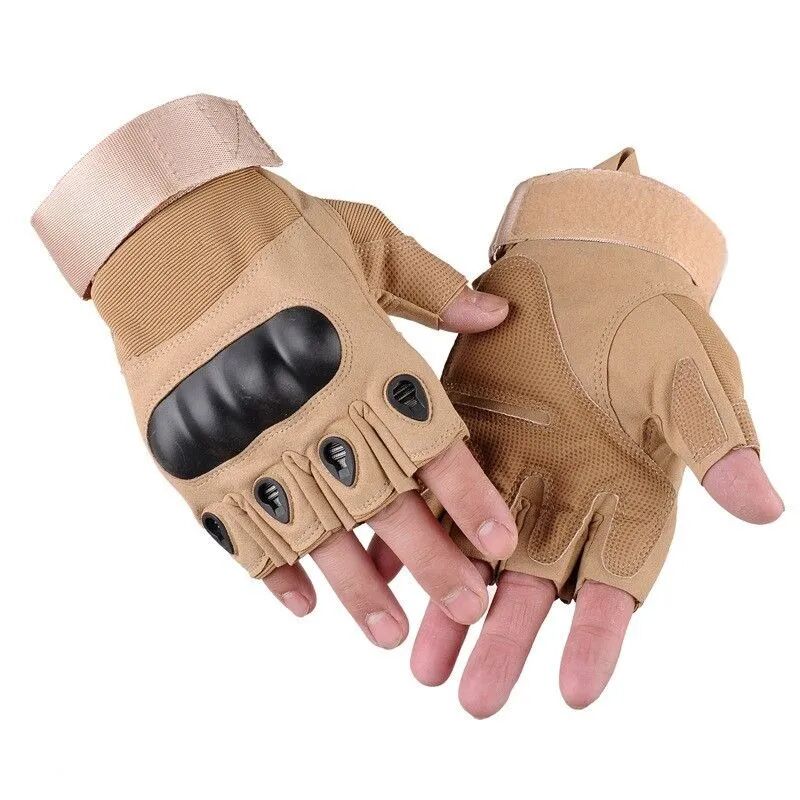 Gants De Moto Demi-doigt Respirants Pour Entraînement Militaire Et Sports Et Escalade Et Chasse (colleur Aléatoire) thumbnail 7