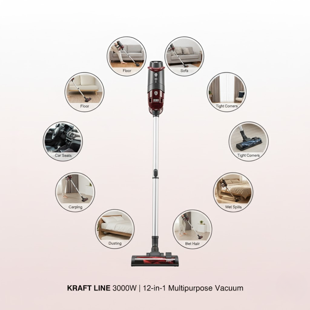 Aspirateur Balai As-8008 – 15 En 1 Avec Filtre Et Accessoires Multifonctions thumbnail 3