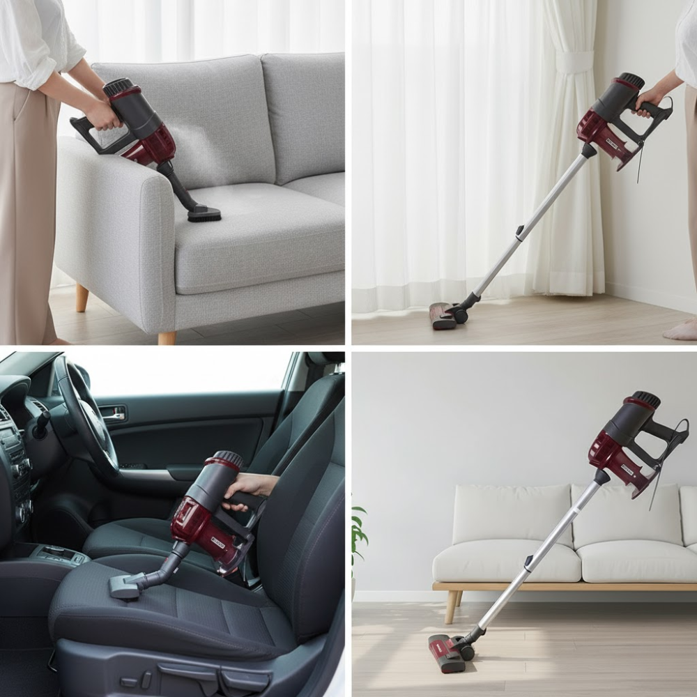 Aspirateur Balai As-8008 – 15 En 1 Avec Filtre Et Accessoires Multifonctions thumbnail 4