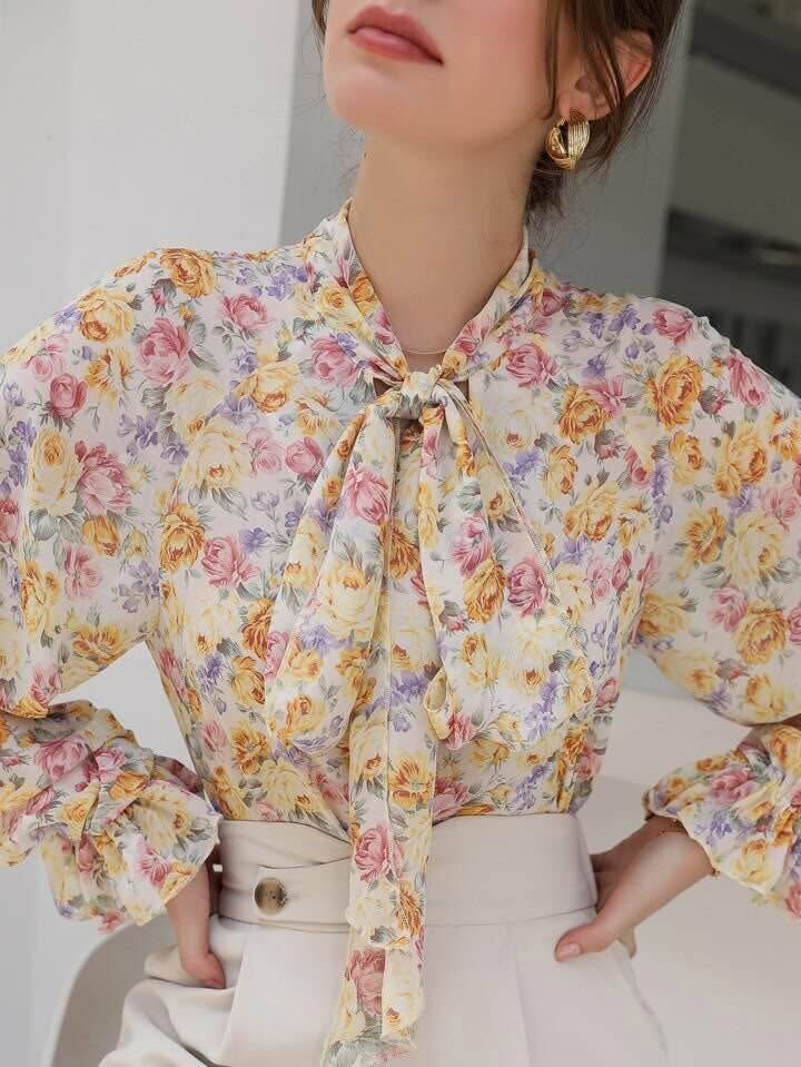 Blouse Fleurie À Noeud thumbnail 3