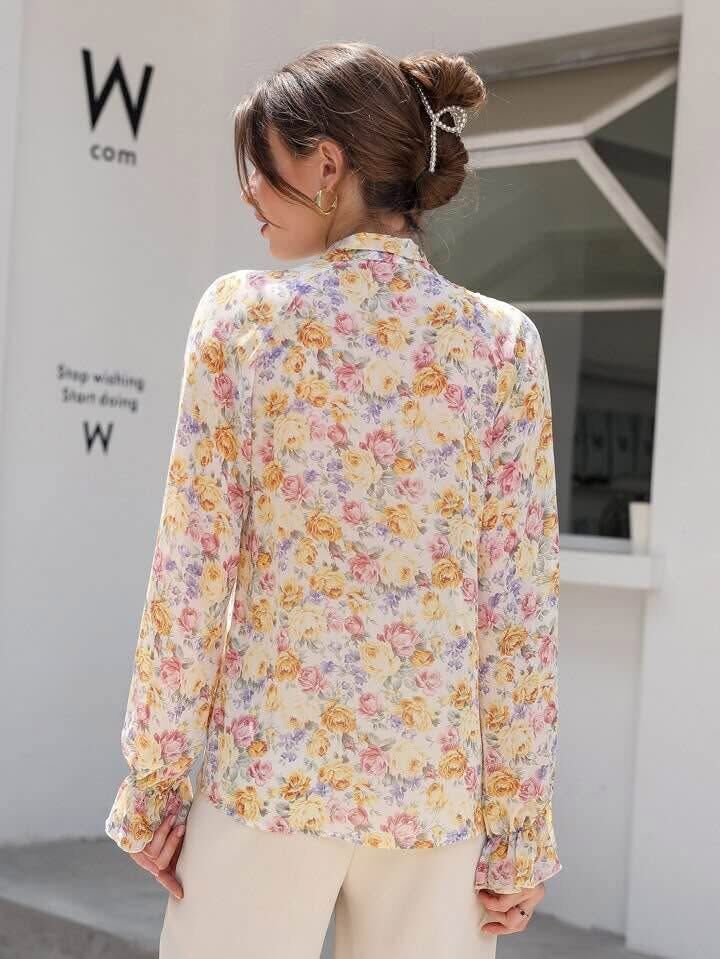 Blouse Fleurie À Noeud thumbnail 5