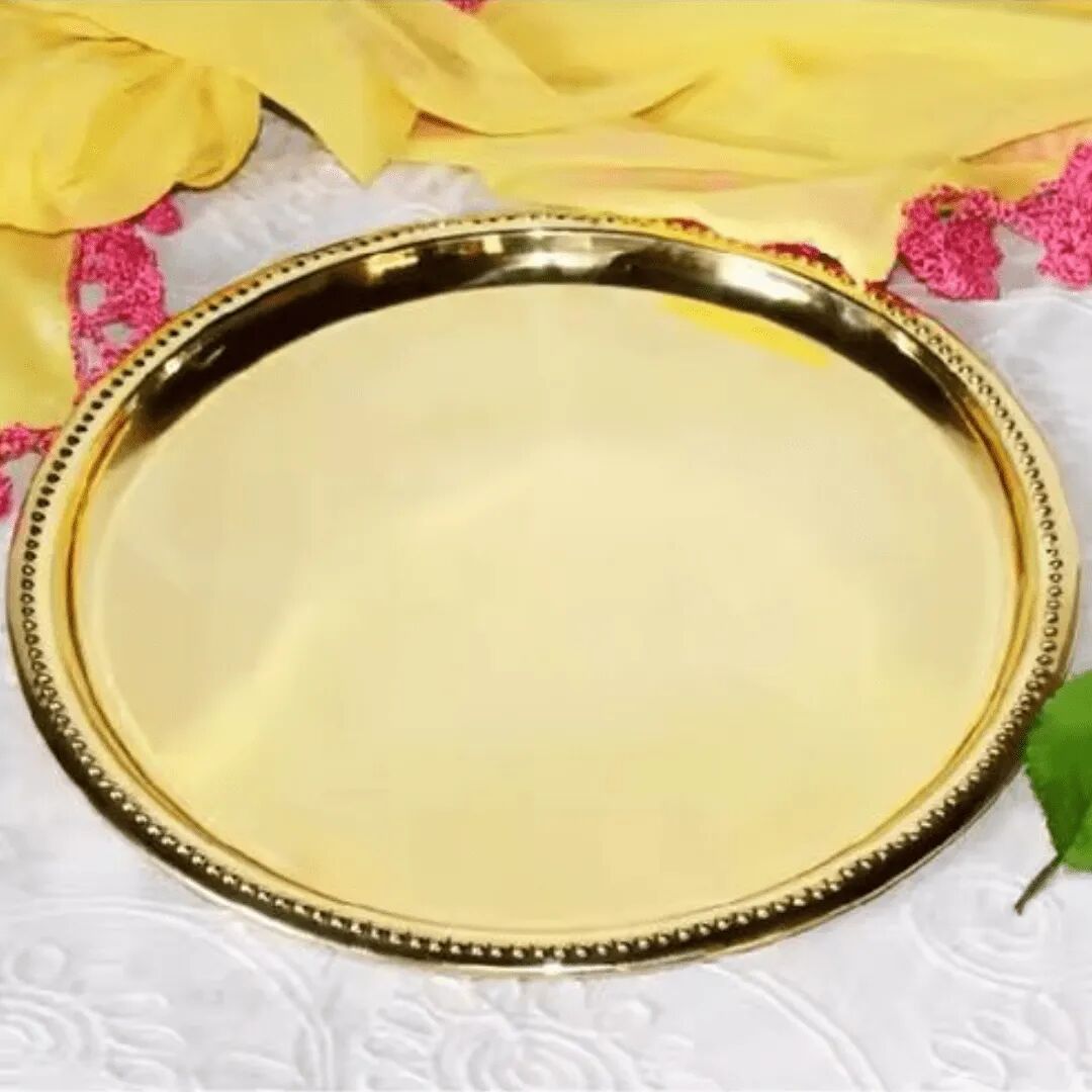 Assiette À Thé En Métal Décoratif, Idéale Pour Les Desserts Et Le Thé.30cm