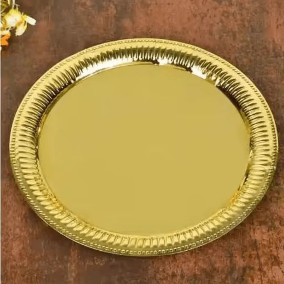 Assiette À Thé En Métal Décoratif, Idéale Pour Les Desserts Et Le Thé.30cm