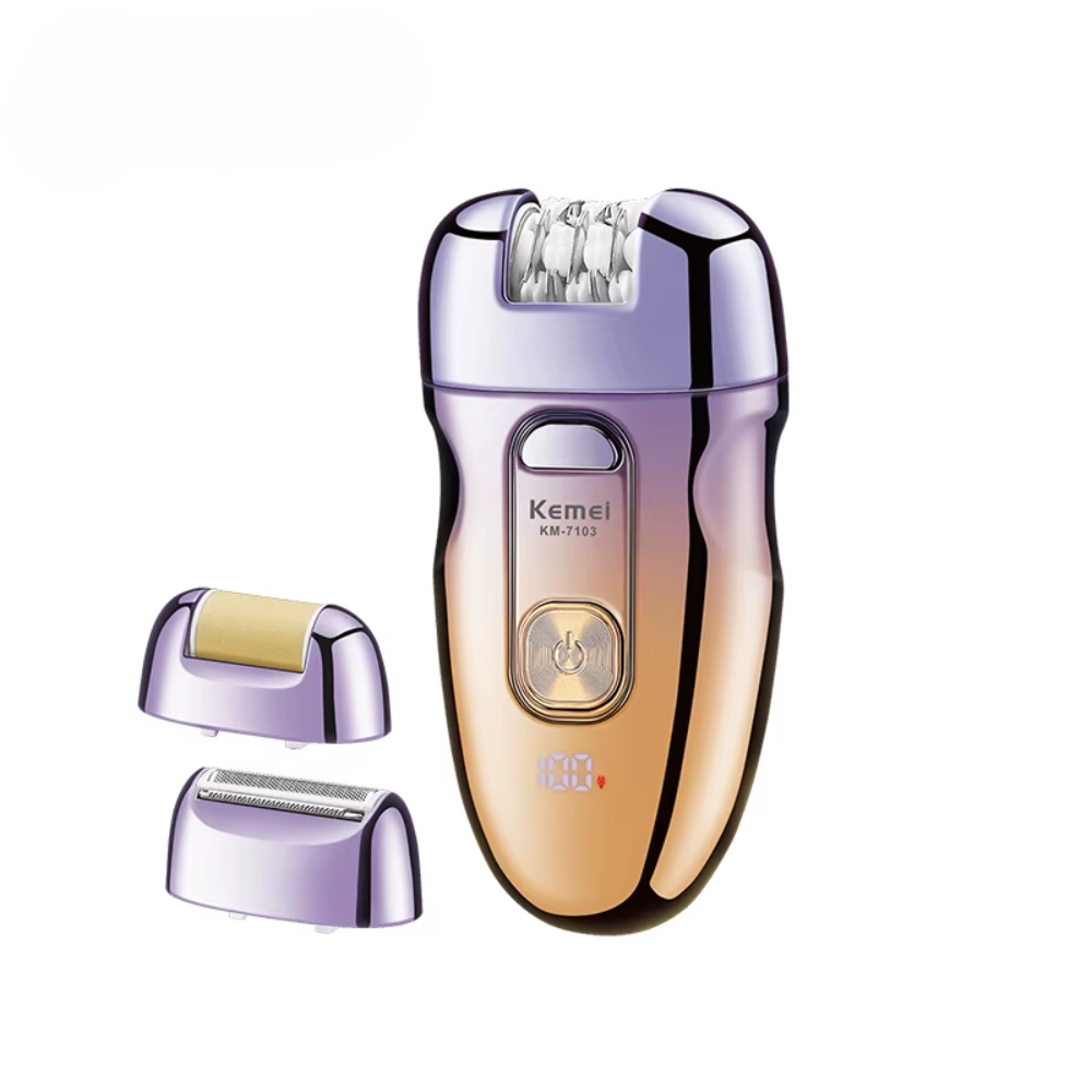 Km-7103 – Épilateur Électrique 3 En 1 Sans Fil Rechargeable