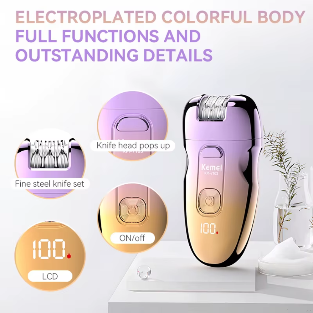 Km-7103 – Épilateur Électrique 3 En 1 Sans Fil Rechargeable thumbnail 3