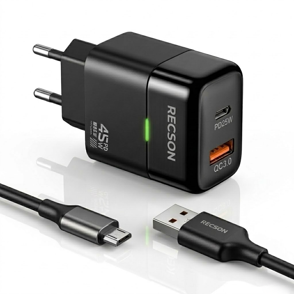 Chargeur Mural Rapide – 45w Avec Câble Micro Usb - Couleur Aléatoire