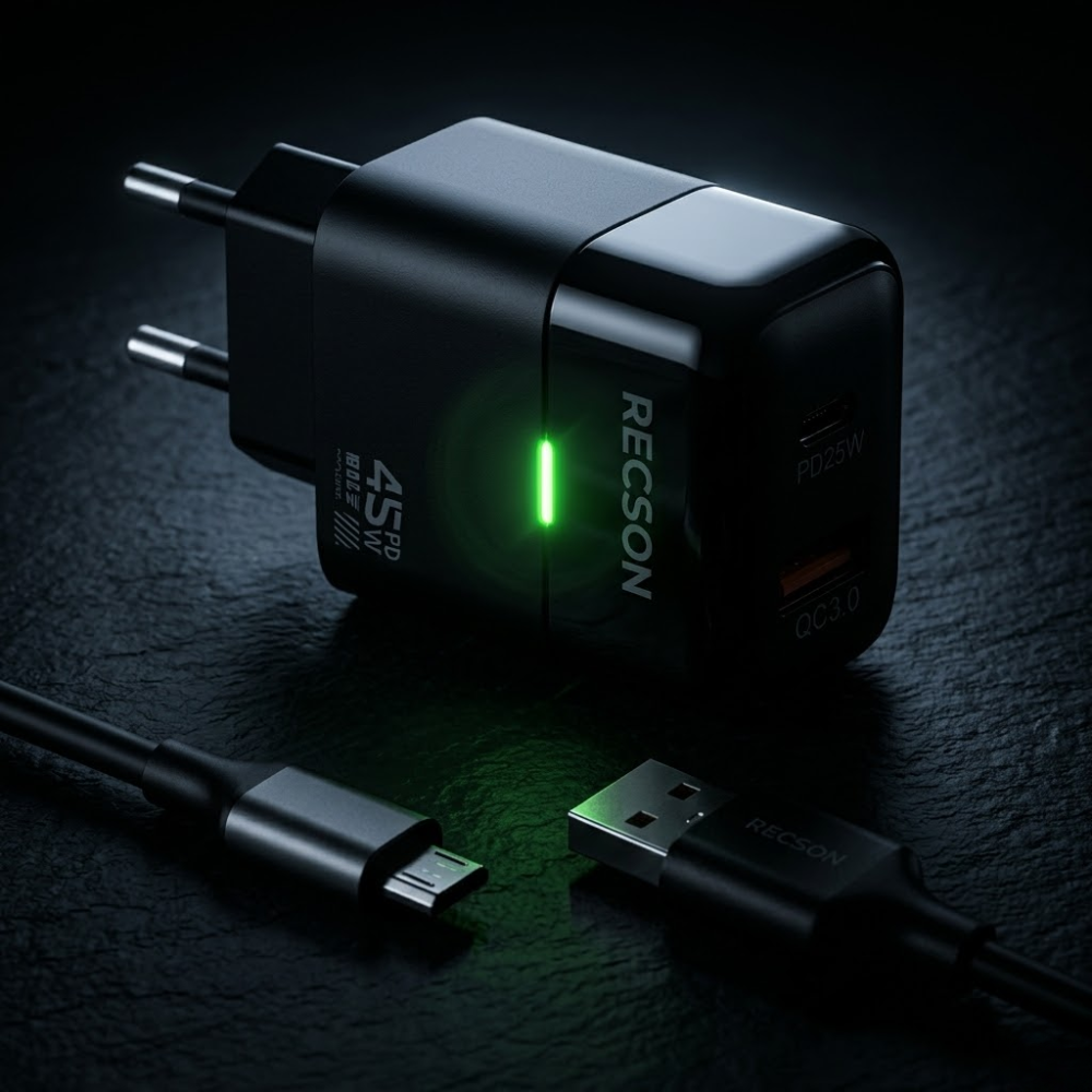 Chargeur Mural Rapide – 45w Avec Câble Micro Usb - Couleur Aléatoire thumbnail 6