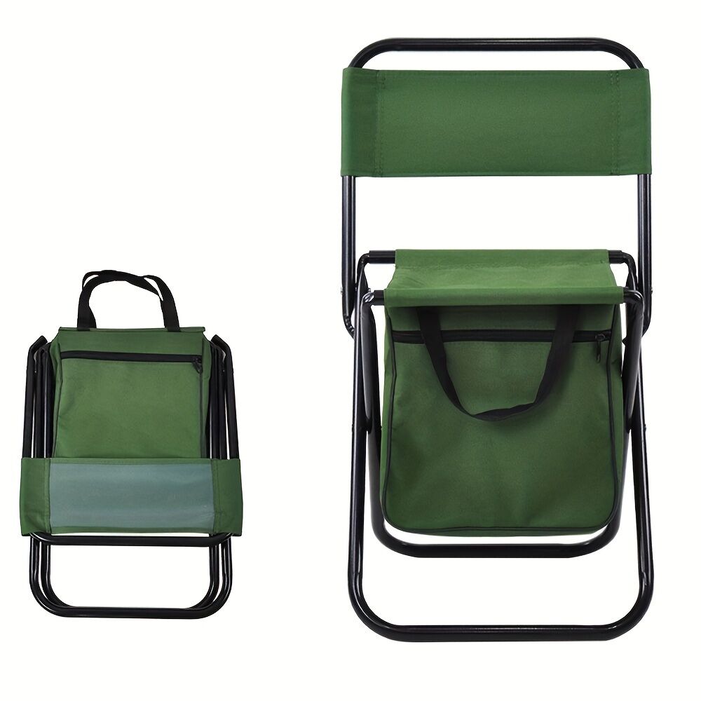 Chaise De Camping Pliable 2-en-1 Avec Sac De Rangement Intégré