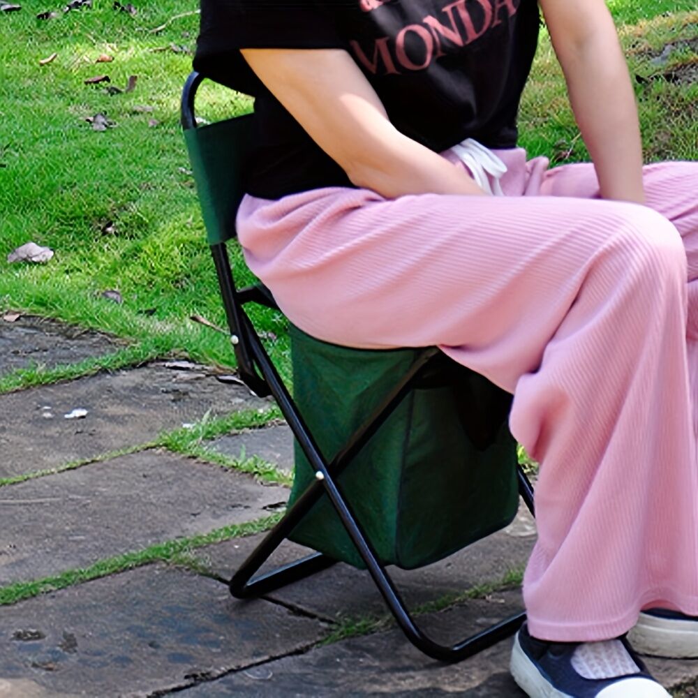 Chaise De Camping Pliable 2-en-1 Avec Sac De Rangement Intégré