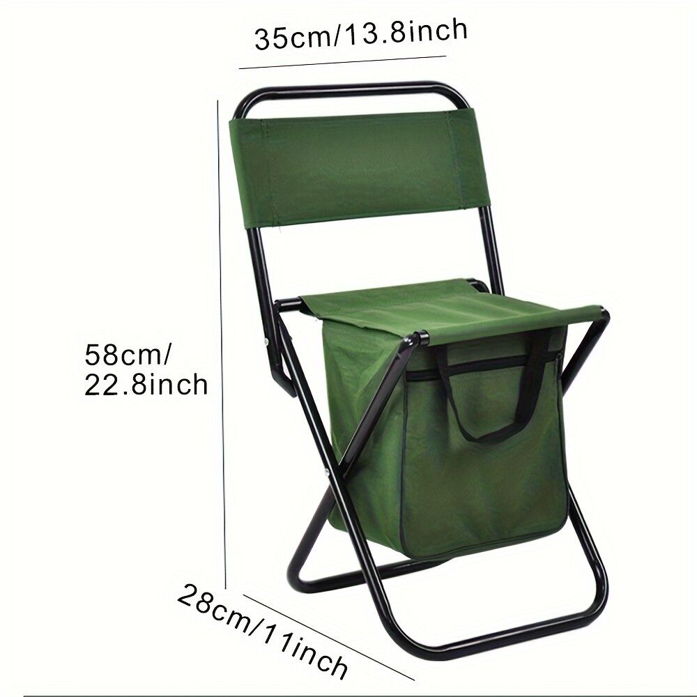 Chaise De Camping Pliable 2-en-1 Avec Sac De Rangement Intégré thumbnail 6