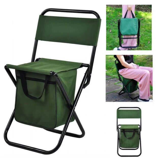 Chaise De Camping Pliable 2-en-1 Avec Sac De Rangement Intégré thumbnail 7