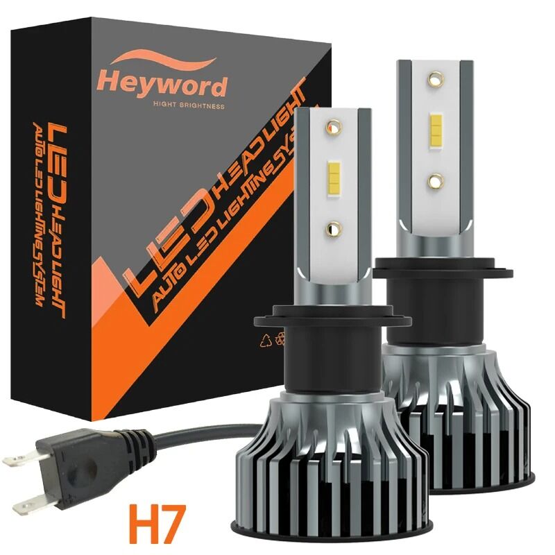 Phares Led De Voiture Heyword 22000lm 160w Canbus, H7 Avec Puce Csp 1860,8000k,phares Led H7,phares Led 9005 H7