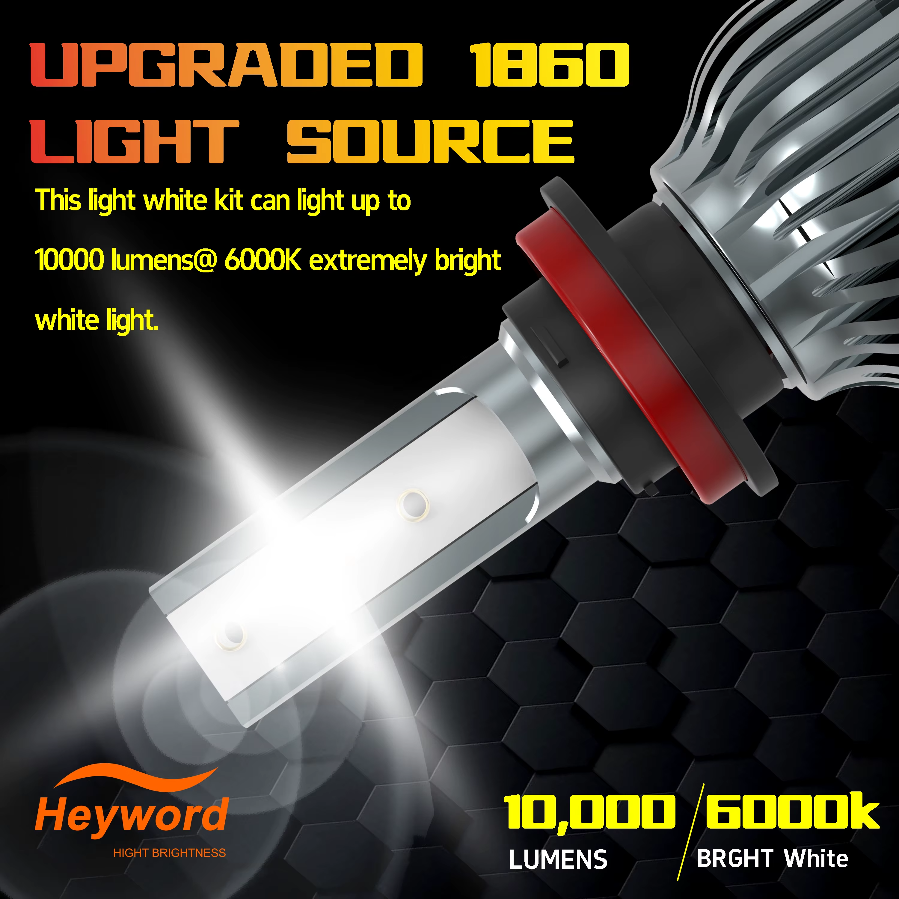 Phares Led De Voiture Heyword 22000lm 160w Canbus, H7 Avec Puce Csp 1860,8000k,phares Led H7,phares Led 9005 H7 thumbnail 6