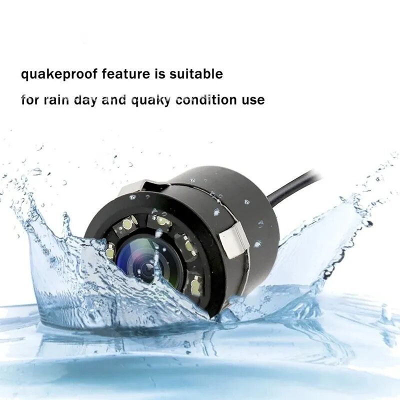 Caméra De Recul Universelle Pour Voiture Avec 8 Led Nuit Visible Imperméable Ronde thumbnail 5