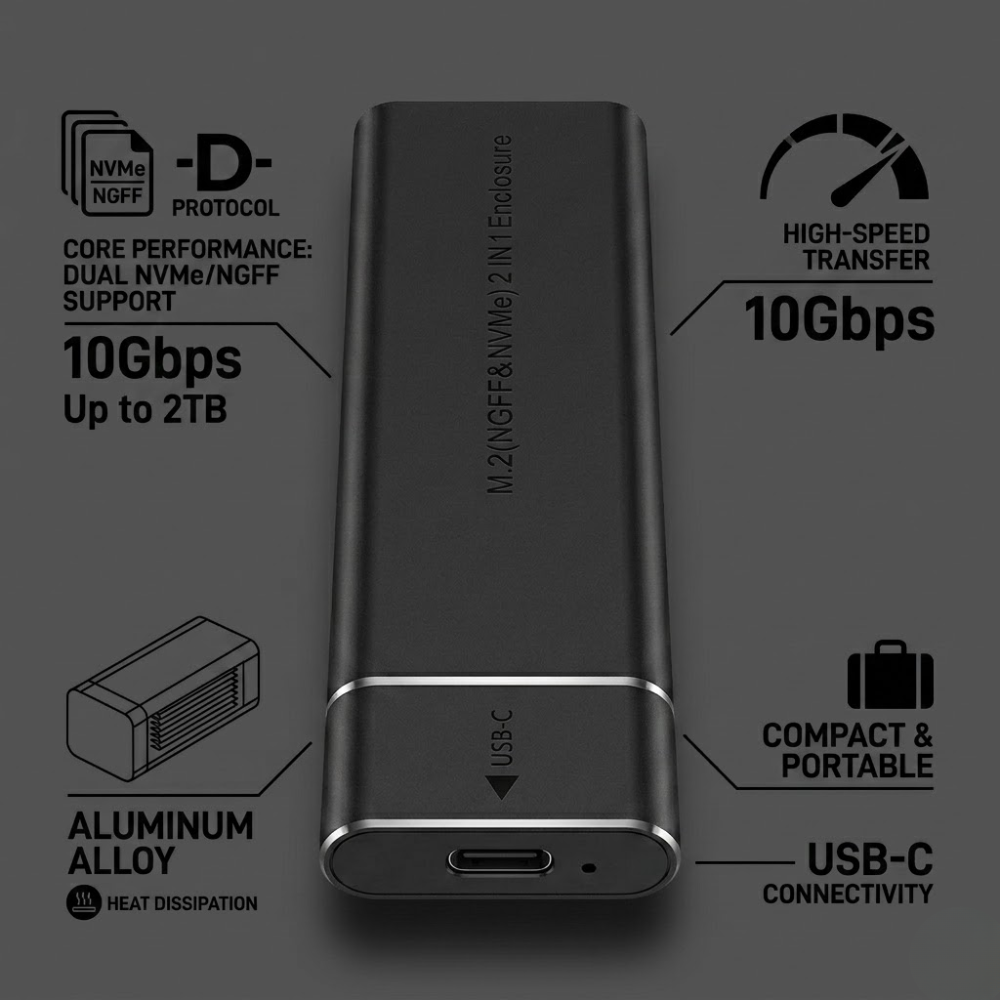 Boîtier Externe M.2 Ssd Vers Usb-c thumbnail 8