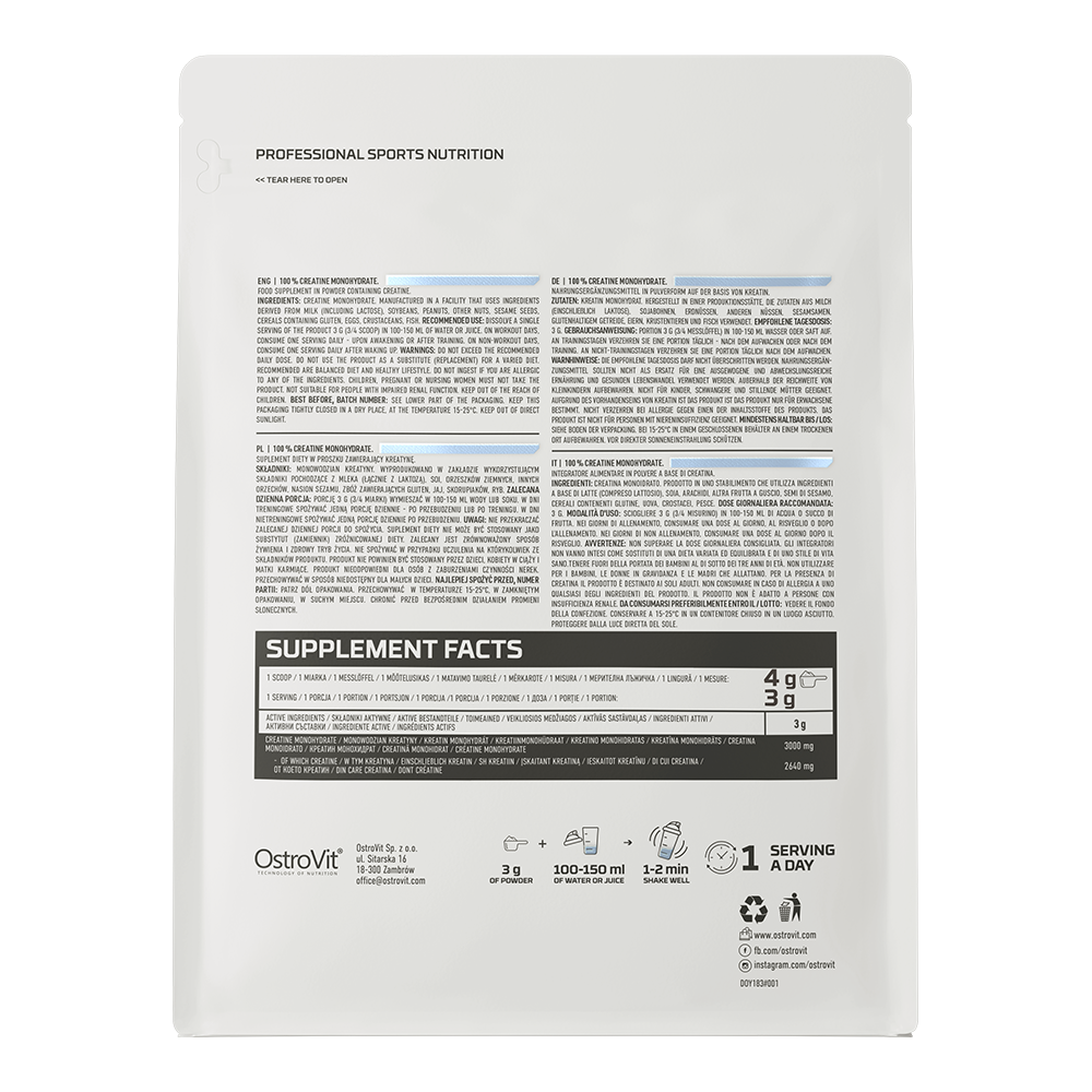 Pack Creatine Monohydrate 500 G Naturel + Shaker 3 Pcs 450 Ml | Créatine Pure | Force & Performance | 166 Portions thumbnail 6