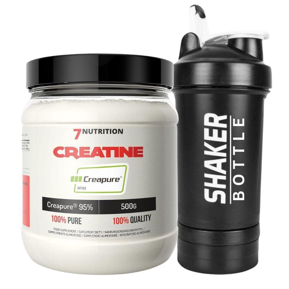 Pack Creatine Creapure® 500 G + Shaker 3 Pcs 450 Ml | Créatine Monohydrate Pure Allemande | Qualité Premium