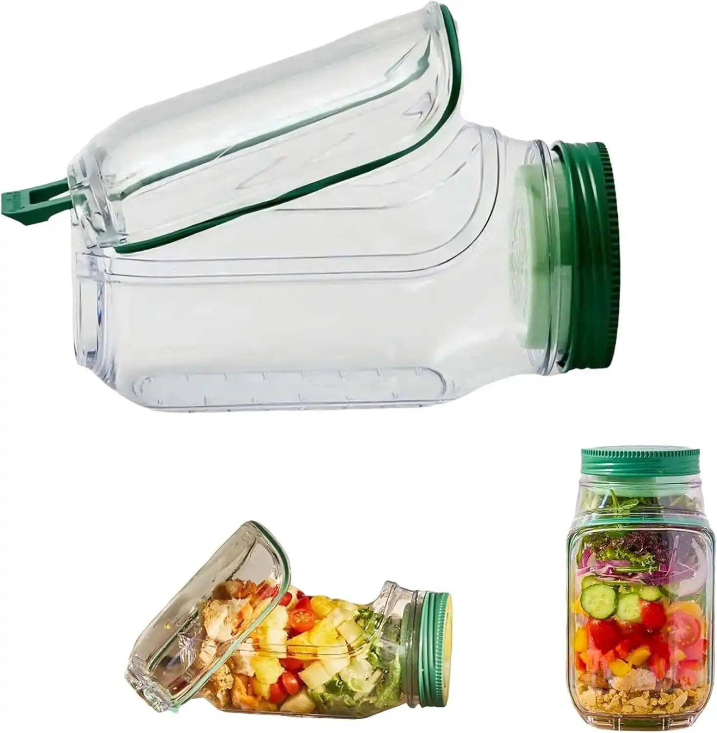 Salad Pod – Boîte À Salade Verticale Avec Compartiment Sauce Étanche