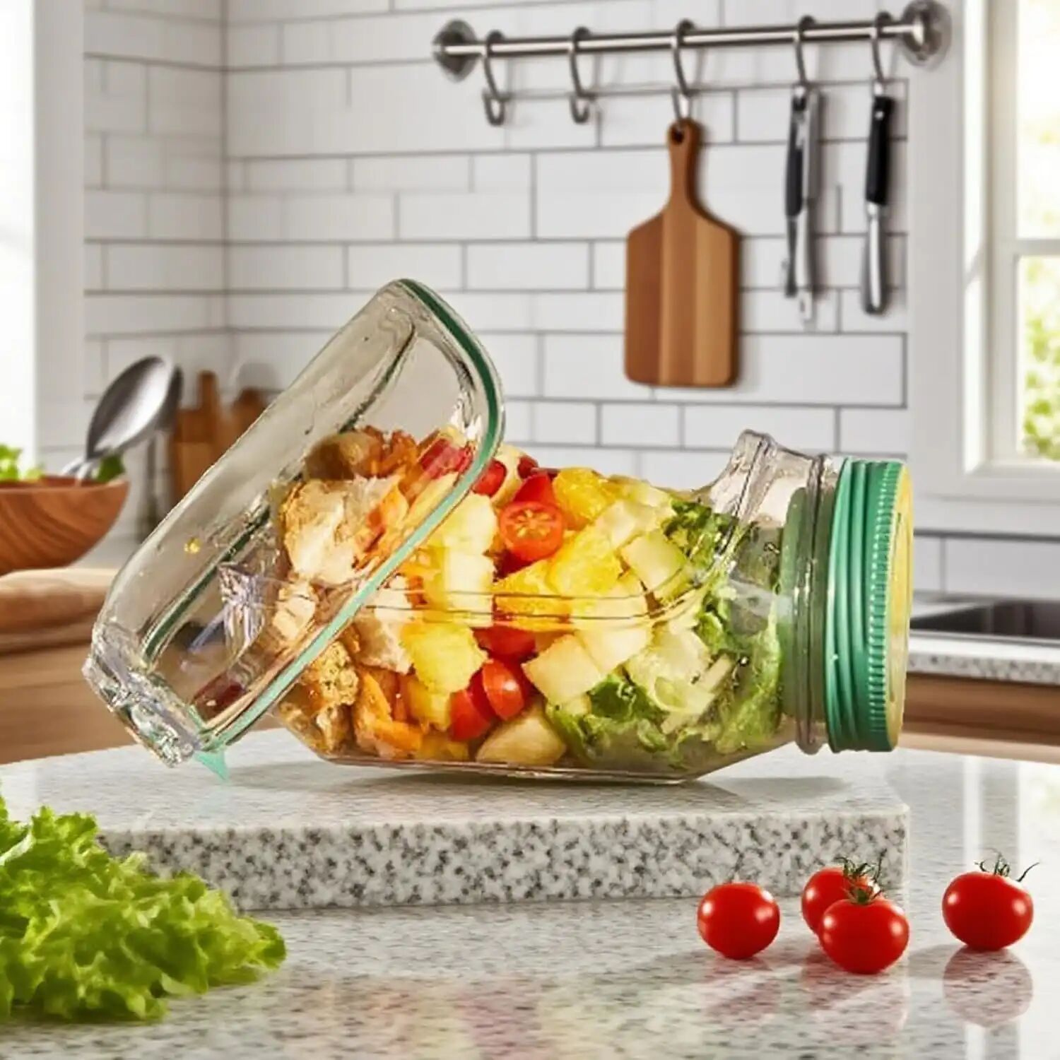 Salad Pod – Boîte À Salade Verticale Avec Compartiment Sauce Étanche thumbnail 4