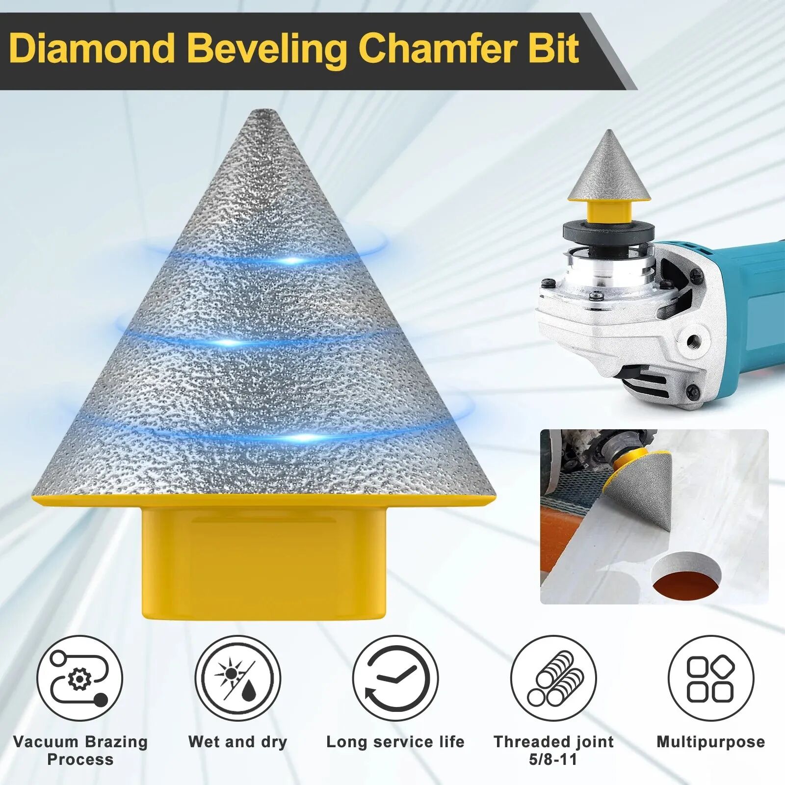 Mèche À Chanfreiner Diamantée De Qualité Supérieure M14 , Coupe-carreaux, Marbre, Béton, Scie Cloche 2-38 Moyen thumbnail 7
