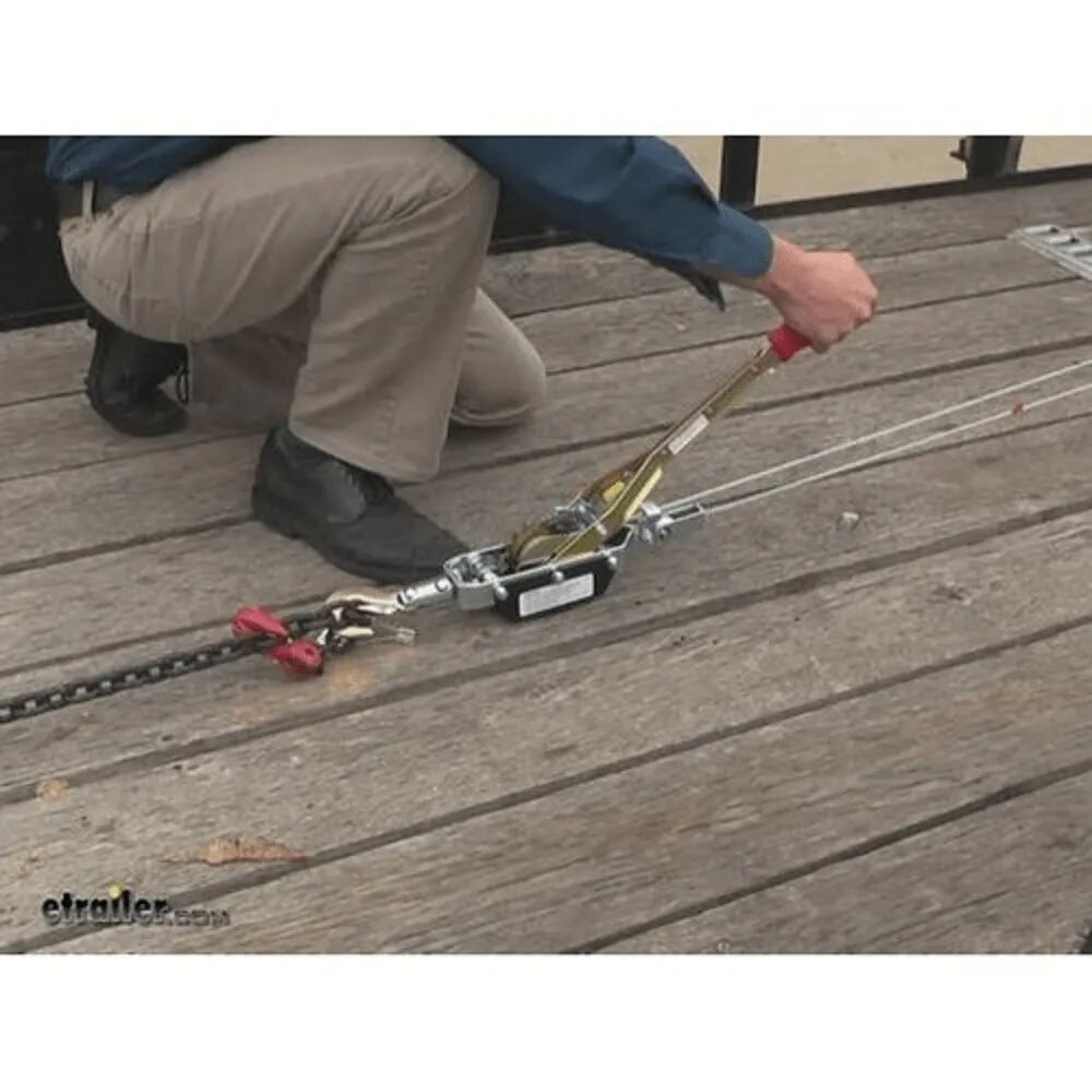 Extracteur Manuel 2 Tonnes Avec 3 Crochets Et 2 Engrenages - Grue De Câble À Main